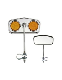 Diamond Mirror Chrome Amber Reflectors.